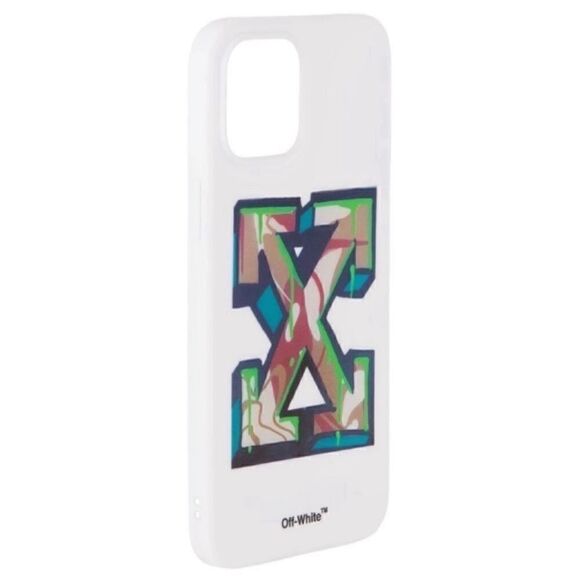 Authentic Unisex Off White Multi Colored
12/12Pro Phone White Case. - Picture 1 of 7
